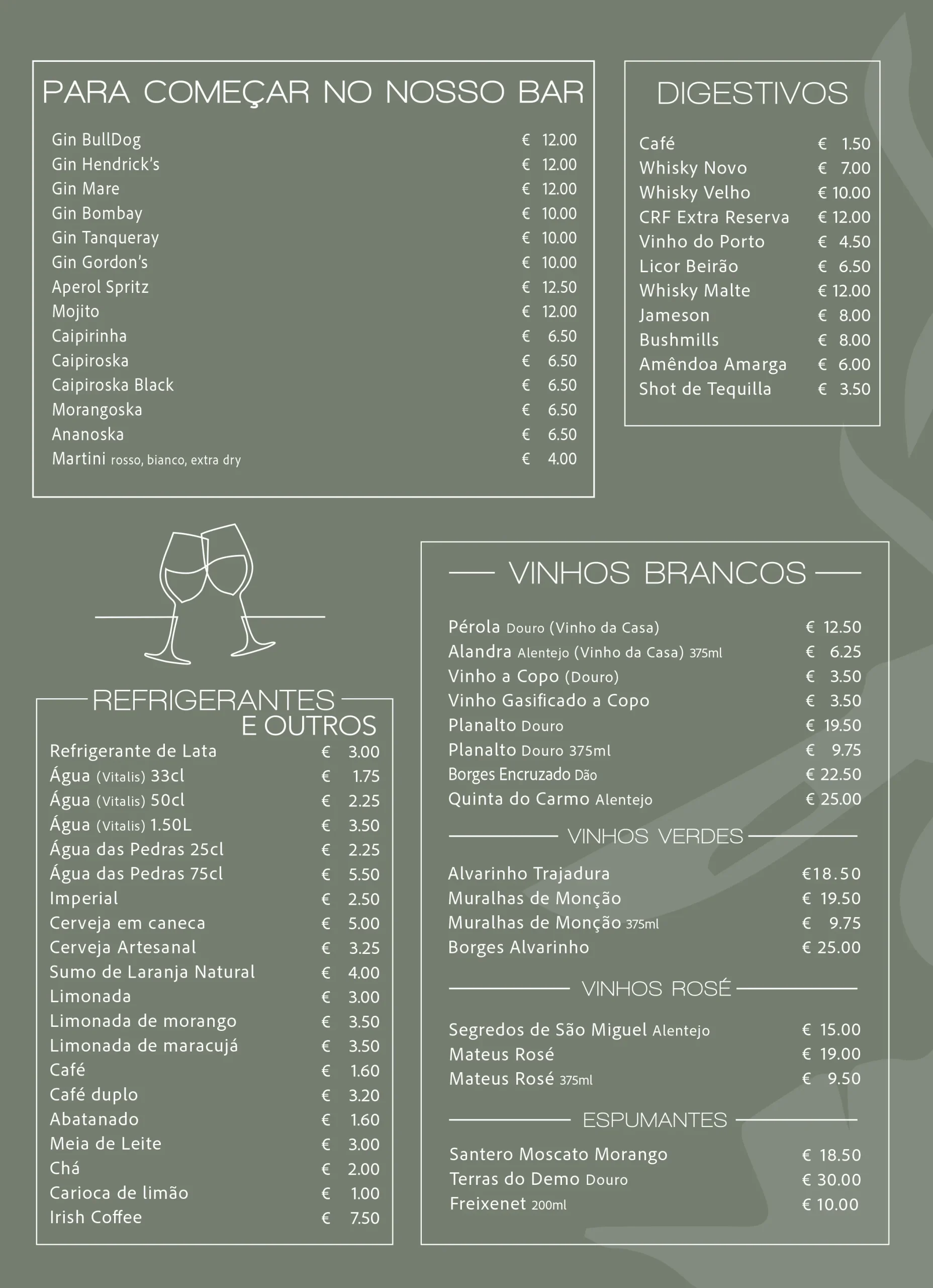 Ementa Lista Vinhos marina 1